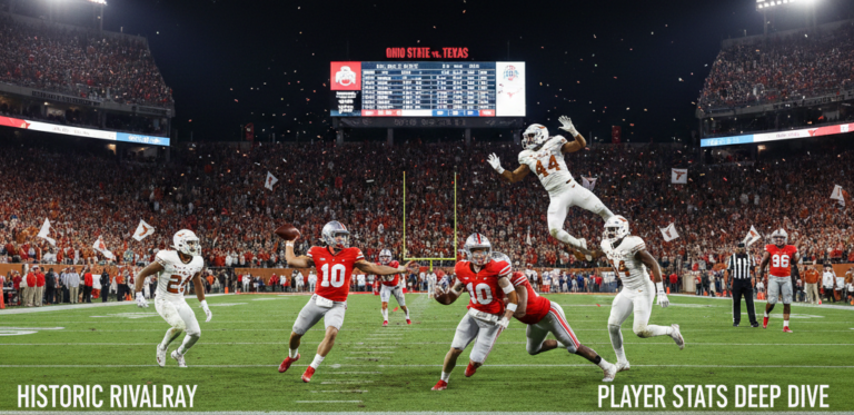 Ohio State Buckeyes Football vs Texas Longhorns Football Match Player Stats